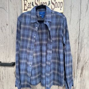 Apt. 9 Men's Casual Blue Plaid Shirt